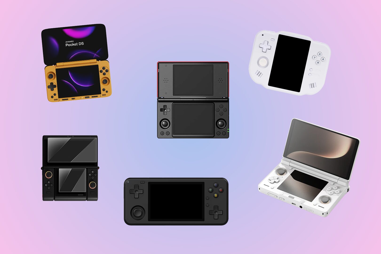 Various dual screen retro handhelds suitable for emulating DS.
