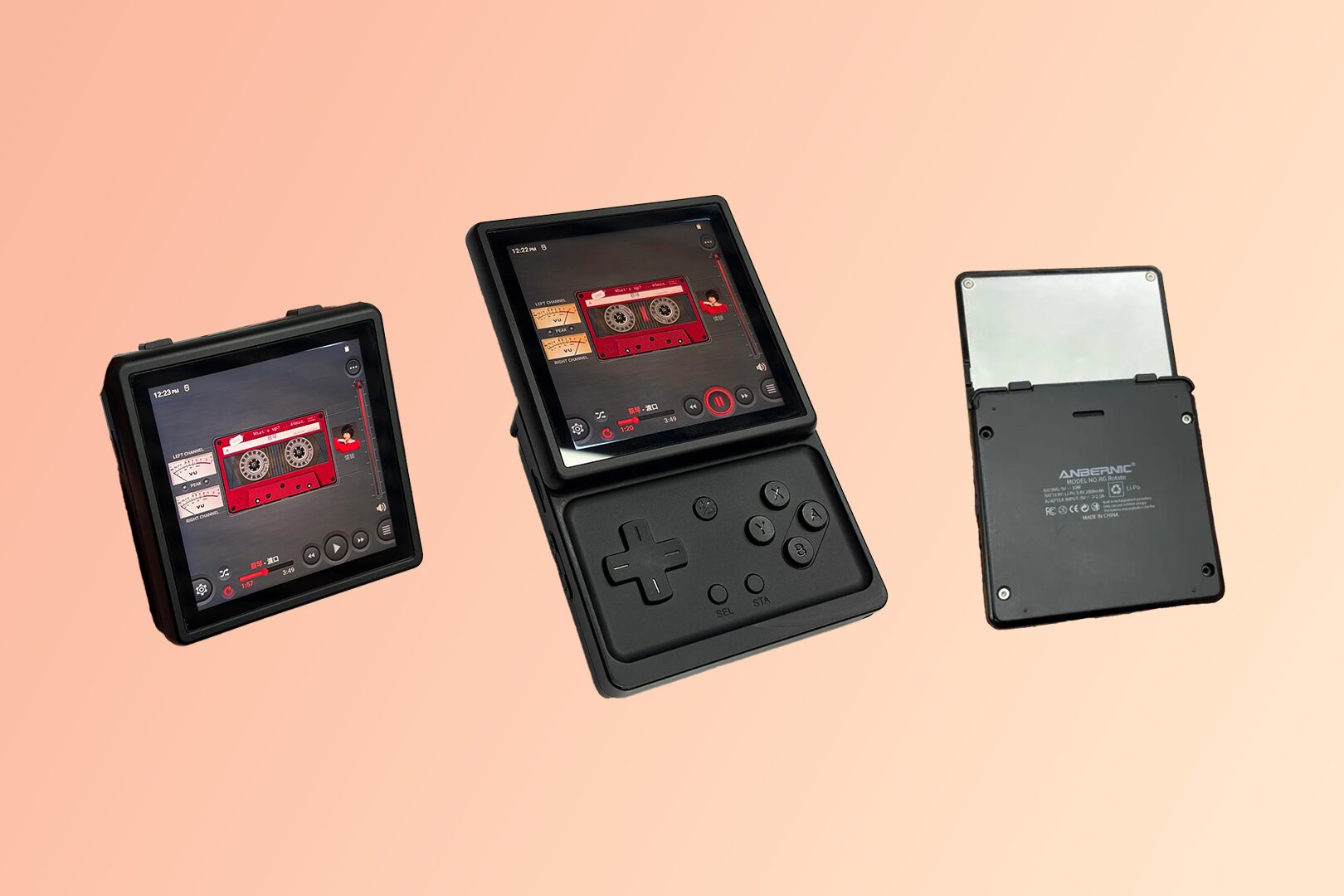 Leaked shots of a purported prototype of the Anbernic RG Rotate