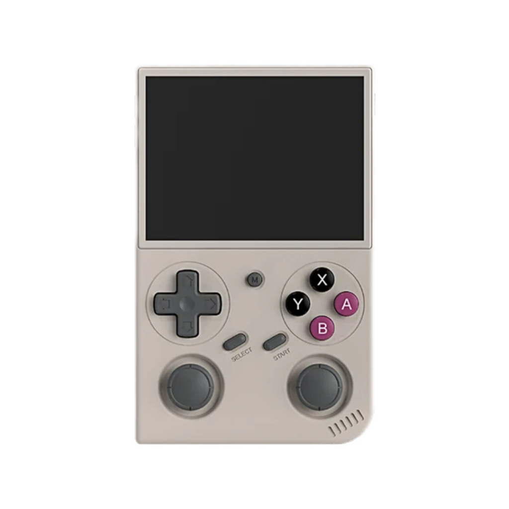 Anbernic RG 35 vertical retro handheld console in grey